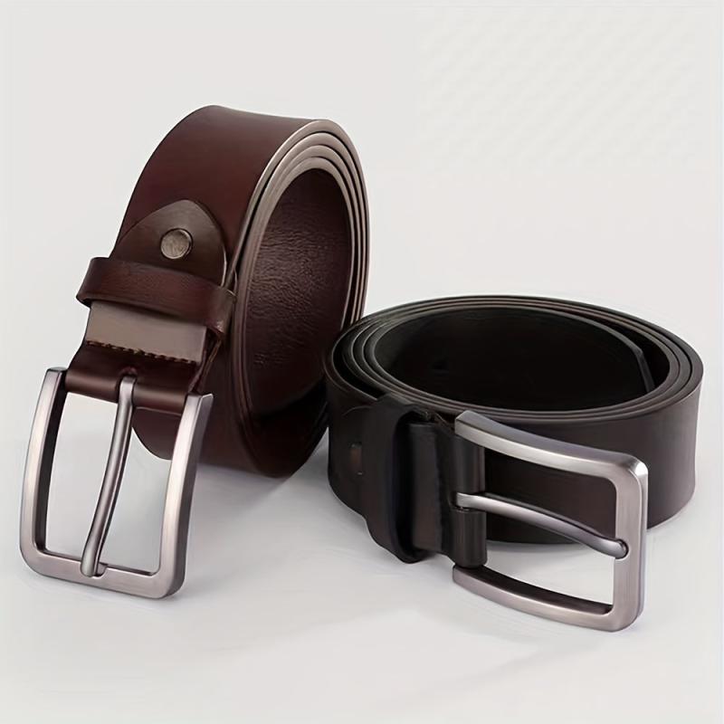 PU Leather Buckle Vintage Belt Men's Antique Jeans Casual Middle aged Joker Belt