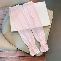Striped Sunscreen Sleeves Women Thin Loose Arm Sleeves UV Protection Gloves