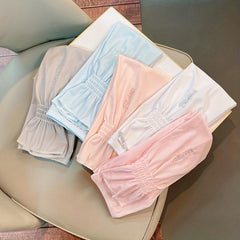 Striped Sunscreen Sleeves Women Thin Loose Arm Sleeves UV Protection Gloves