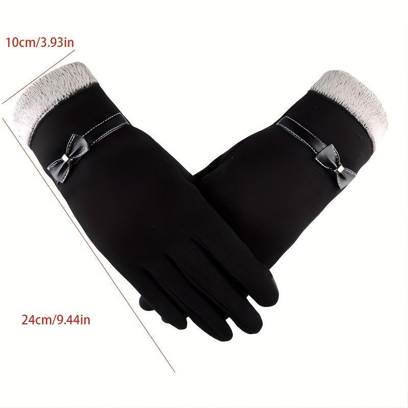 Velvet Warm Touch Screen Gloves Windproof Short Full Finger Gloves