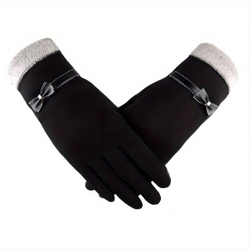 Velvet Warm Touch Screen Gloves Windproof Short Full Finger Gloves