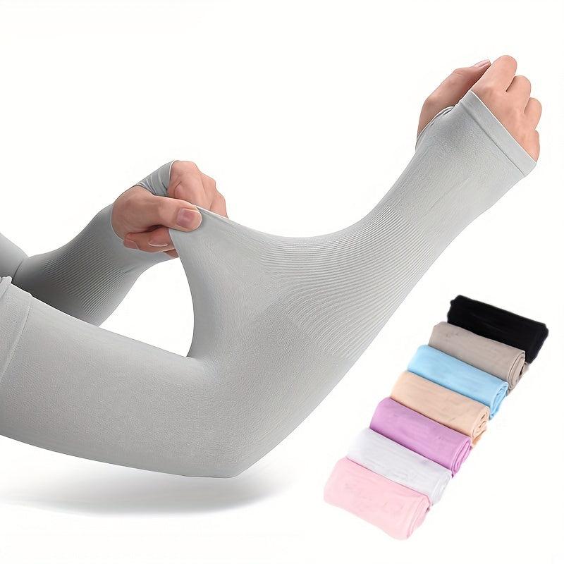 Ice Fabric Sunscreen Sleeves UV Protection Long Arm Sleeves