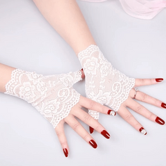 Lace Embroidery Sunscreen Gloves for Women