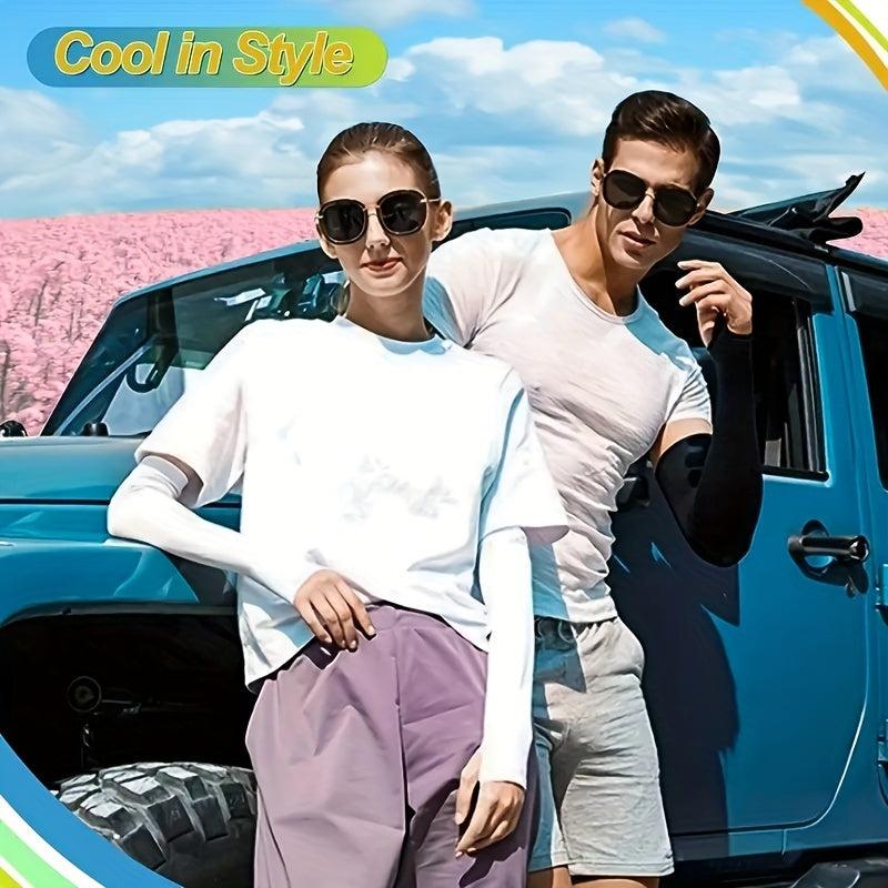 UV Protection Ice Sleeves Long Fingerless Gloves Unisex