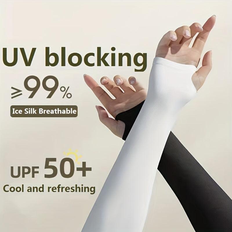 UV Protection Ice Sleeves Long Fingerless Gloves Unisex