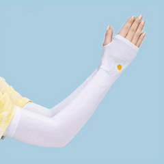 Daisy Print Ice Sleeve Sun Protection Outdoor Driving Gloves