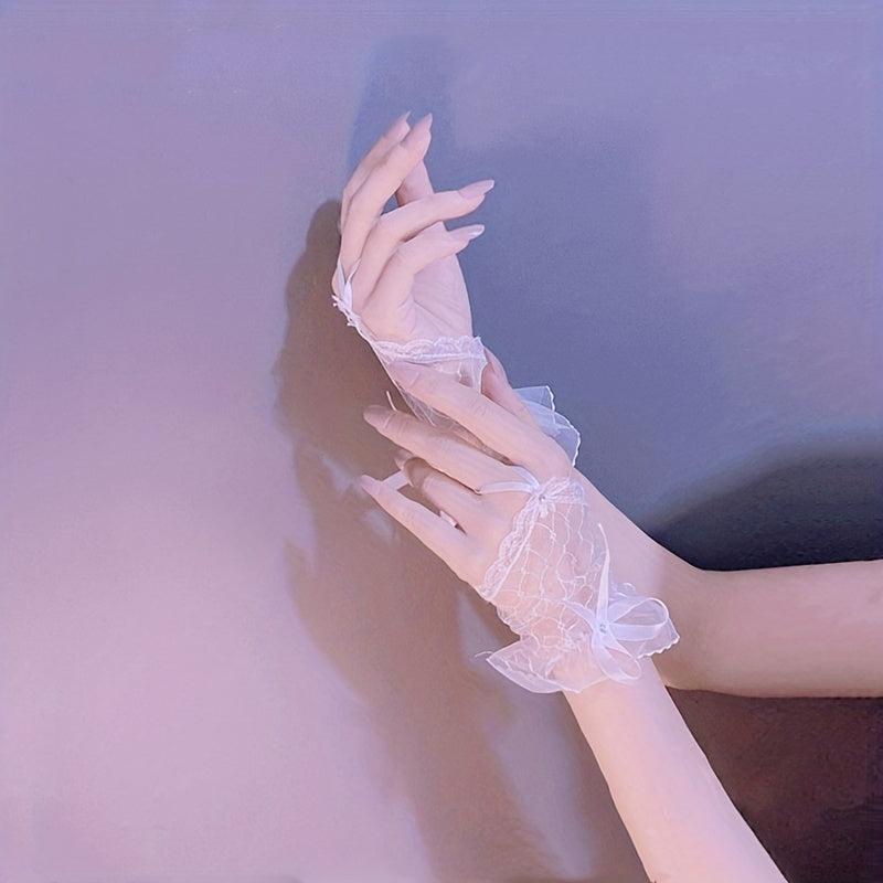 Vintage Lace Wedding Bridal Gloves Punk Style