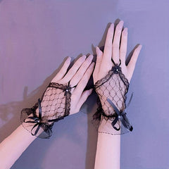Vintage Lace Wedding Bridal Gloves Punk Style