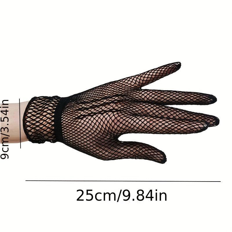Lace Mesh Breathable Short Gloves for Women