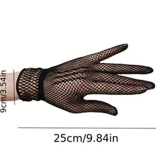 Lace Mesh Breathable Short Gloves for Women