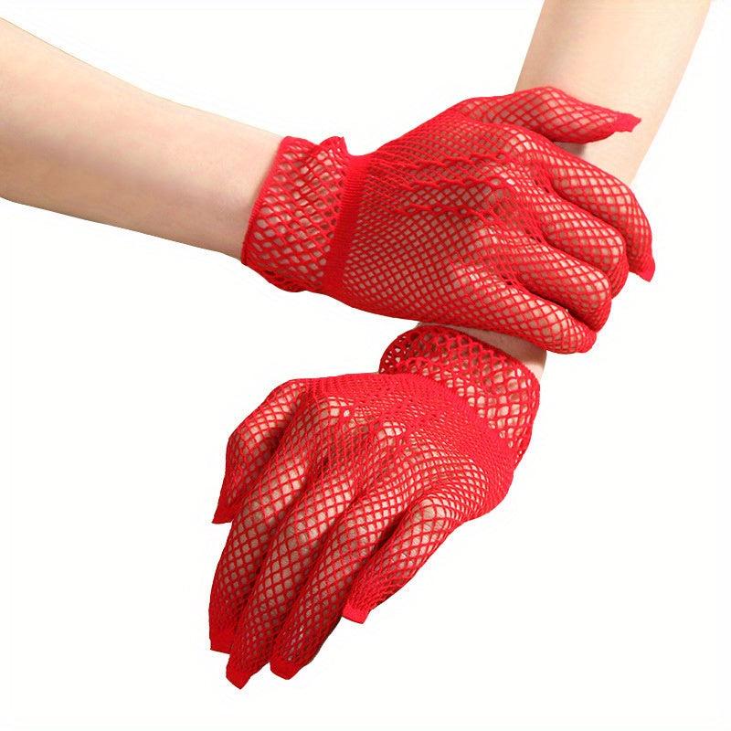 Mesh Breathable Wedding Gloves Solid Bridal Gloves Stylish Women Party