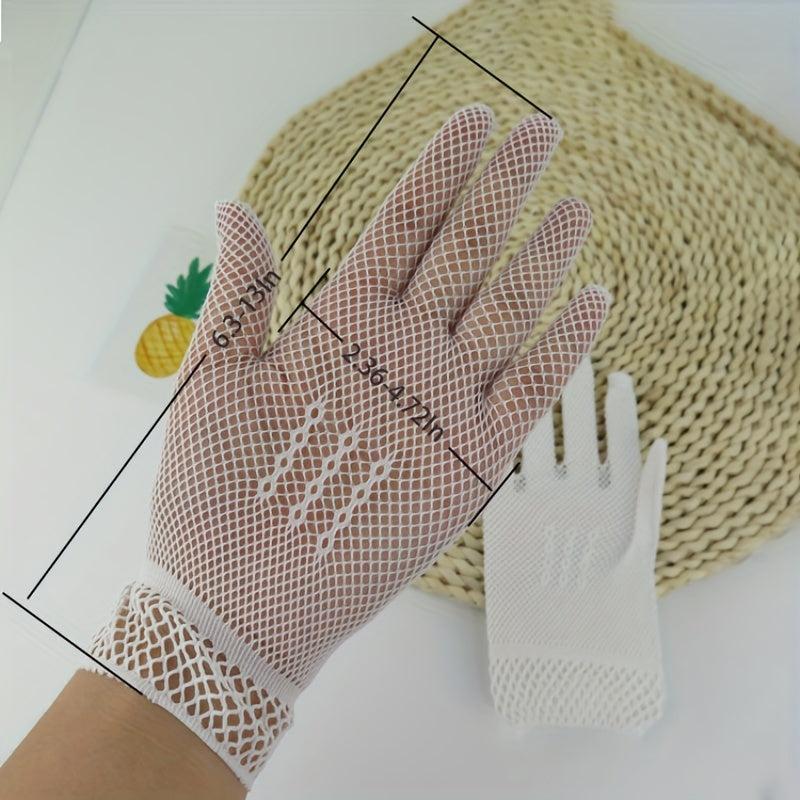 Mesh Breathable Wedding Gloves Solid Bridal Gloves Stylish Women Party