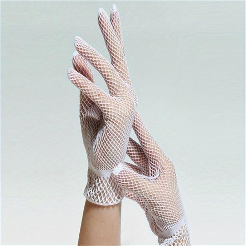 Mesh Breathable Wedding Gloves Solid Bridal Gloves Stylish Women Party