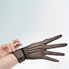 Mesh Breathable Wedding Gloves Solid Bridal Gloves Stylish Women Party