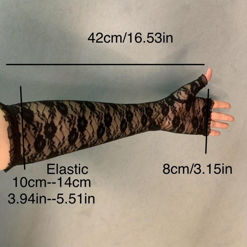 Elegant Lace Long Fingerless Gloves for Women