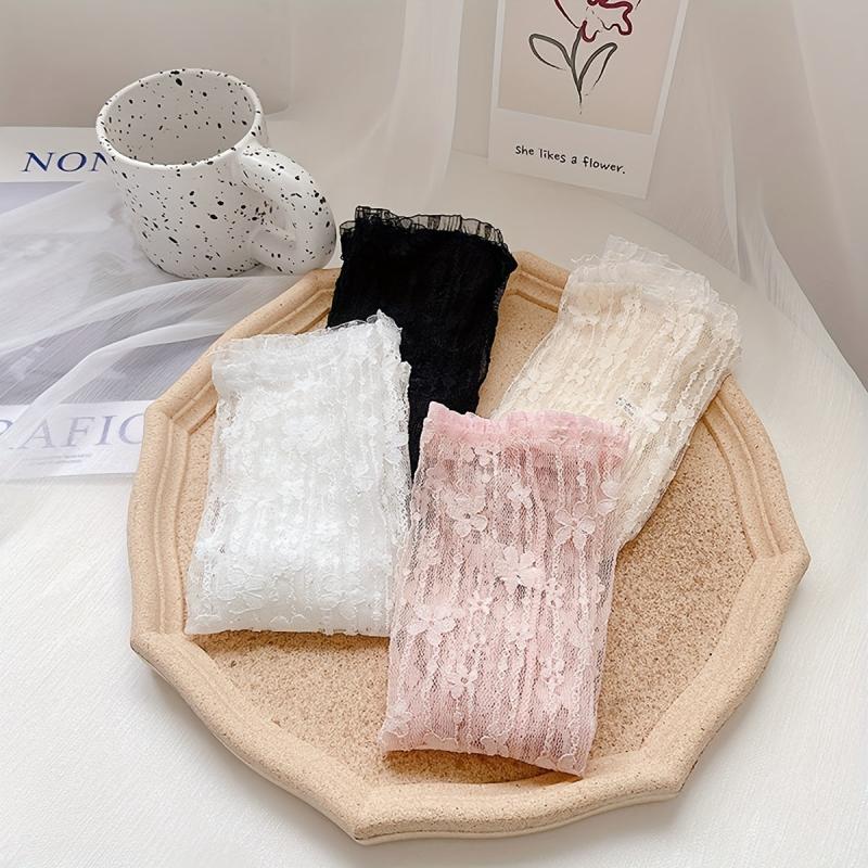 Vintage Lace Floral Embroidery Gloves for Women