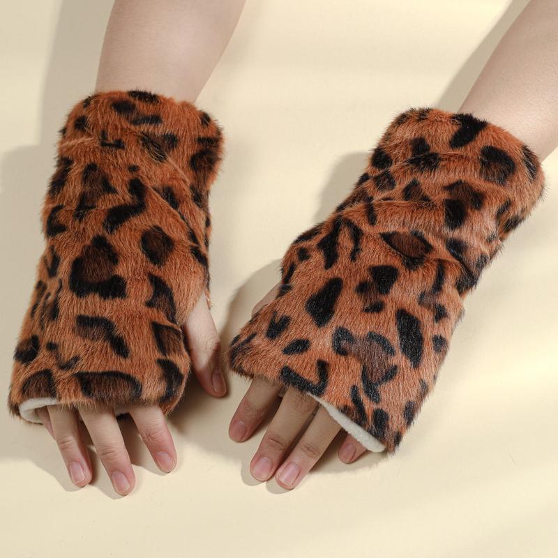 Warm Fuzzy Soft Gloves for Women Fingerless Gloves