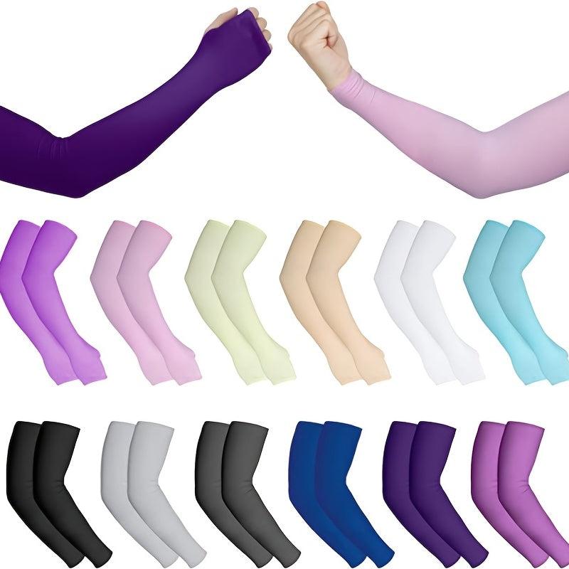Breathable Summer Fingerless Gloves UV Protection Arm Sleeves