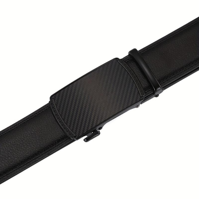 Men's Automatic Buckle Leather Belt Casual Retro Ratchet Belt