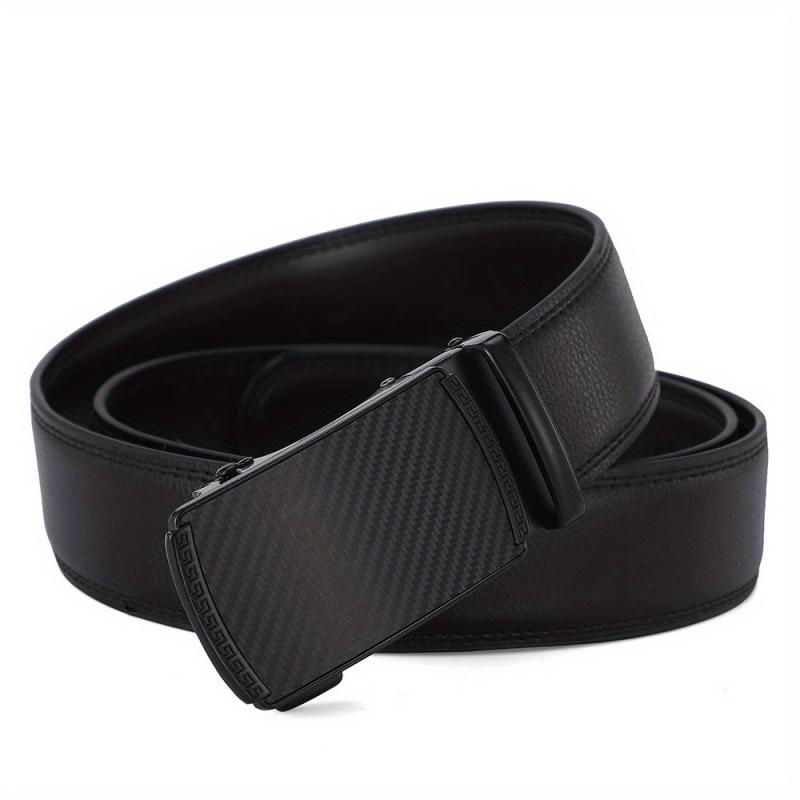 Men's Automatic Buckle Leather Belt Casual Retro Ratchet Belt