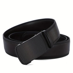 Men's Automatic Buckle Leather Belt Casual Retro Ratchet Belt