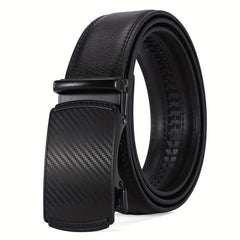 Men's Automatic Buckle Leather Belt Casual Retro Ratchet Belt