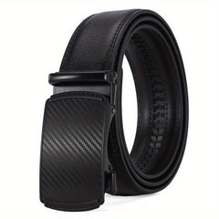 Men's Automatic Buckle Leather Belt Casual Retro Ratchet Belt