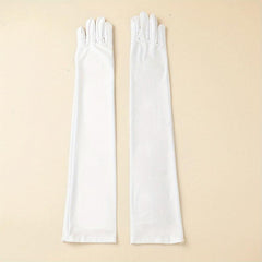 Skinny Long Satin Bridal Gloves Wedding Dress Accessories