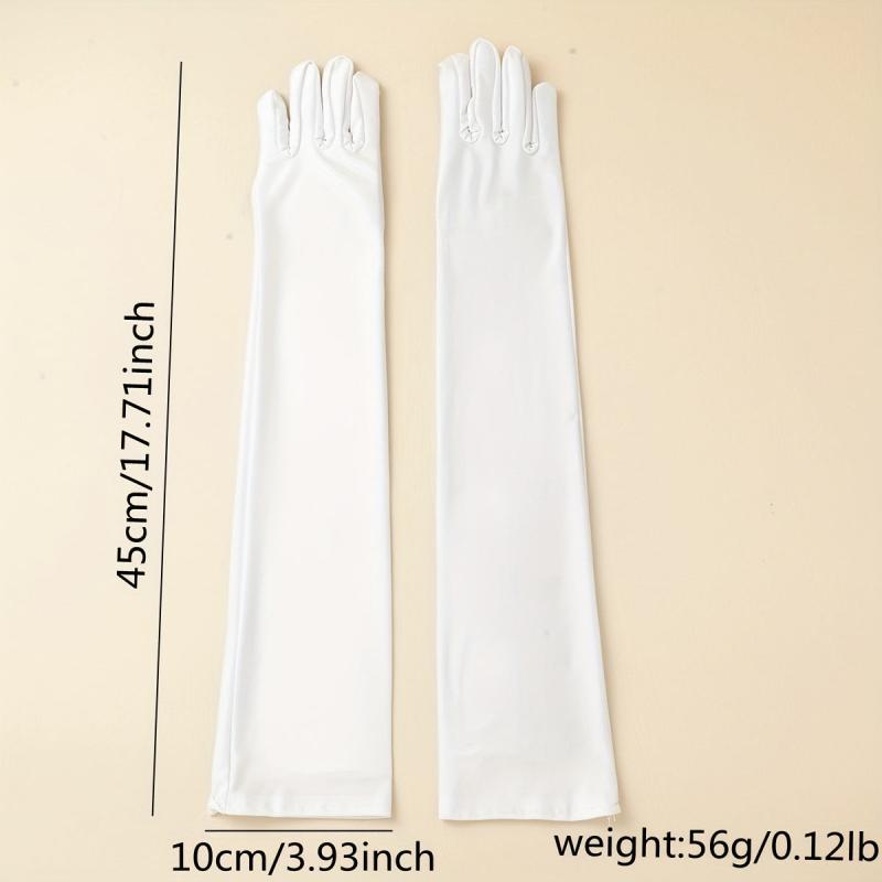 Skinny Long Satin Bridal Gloves Wedding Dress Accessories