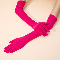 Skinny Long Satin Bridal Gloves Wedding Dress Accessories