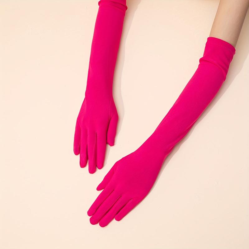 Skinny Long Satin Bridal Gloves Wedding Dress Accessories