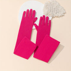 Skinny Long Satin Bridal Gloves Wedding Dress Accessories