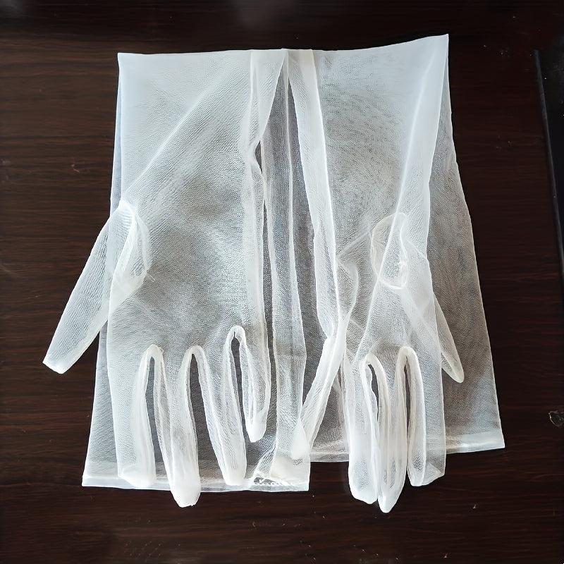 Mesh Thin Gloves Breathable Long Bridal Wedding Gloves For Women