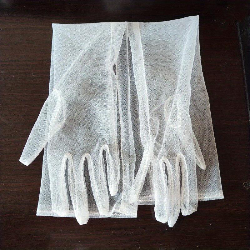 Mesh Thin Gloves Breathable Long Bridal Wedding Gloves For Women