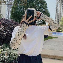 Sunproof Ice Sleeves Elastic Fingerless Gloves Outdoor UV Protection