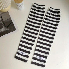 Striped Sleeve Sunscreen UV Protection Viscose Sleeves Spring Summer Autumn