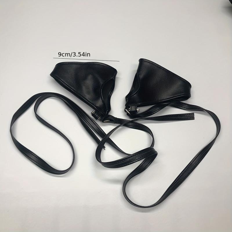 Punk Strap Gloves PU Leather Sexy Fingerless Gloves