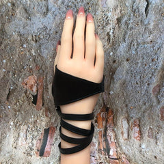 Punk Strap Gloves PU Leather Sexy Fingerless Gloves