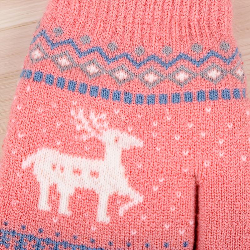 Deer Knitted Gloves Female Multicolor Warm Gloves