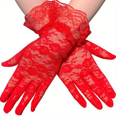 Lace Gloves Women Short Wedding Bridal Gloves