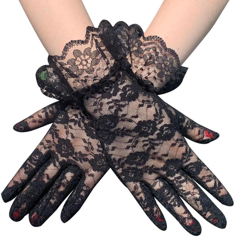 Lace Gloves Women Short Wedding Bridal Gloves