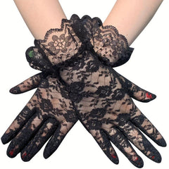 Lace Gloves Women Short Wedding Bridal Gloves