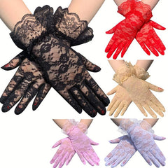 Lace Gloves Women Short Wedding Bridal Gloves