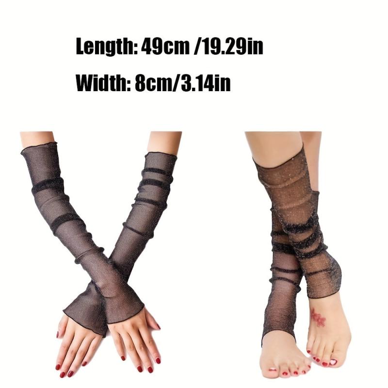 Sparkly Ruffle Sleeve UV Protection Gloves for Women
