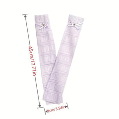 Lace Long Gloves Faux Pearl Decor Wedding Bridal Women Sunscreen Ice Sleeves