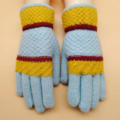 Vintage Warm Wool Gloves Winter Women Print Knitted 1pair