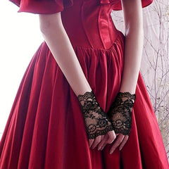 Women's Lace Driving Gloves Breathable & Half Finger Gloves