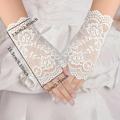 Women's Lace Driving Gloves Breathable & Half Finger Gloves