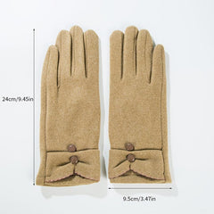 Women's Fleece Warm Touch Screen Gloves Solid Gentle Gloves