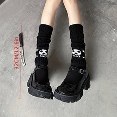 Gothic Skull Cuff Lolita Long Knit Sleeve Sock Cover